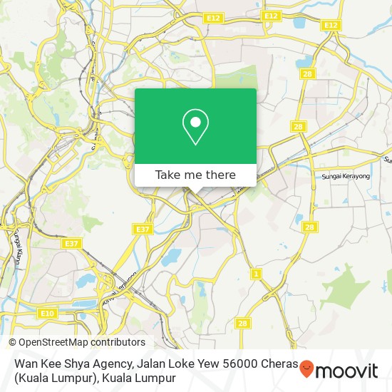 Peta Wan Kee Shya Agency, Jalan Loke Yew 56000 Cheras (Kuala Lumpur)