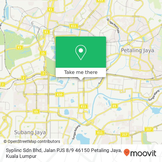 Peta Syplinc Sdn Bhd, Jalan PJS 8 / 9 46150 Petaling Jaya
