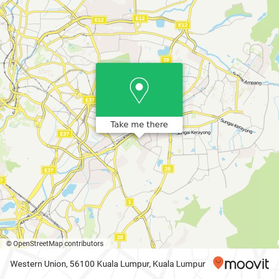 Peta Western Union, 56100 Kuala Lumpur