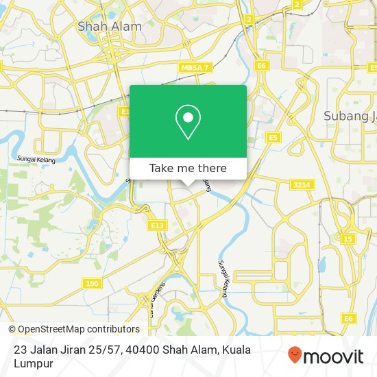 Peta 23 Jalan Jiran 25 / 57, 40400 Shah Alam