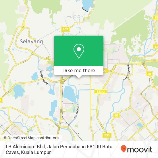 Peta LB Aluminium Bhd, Jalan Perusahaan 68100 Batu Caves