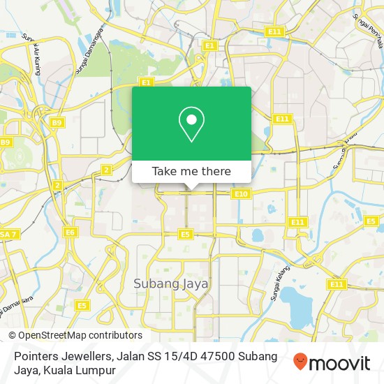 Pointers Jewellers, Jalan SS 15 / 4D 47500 Subang Jaya map