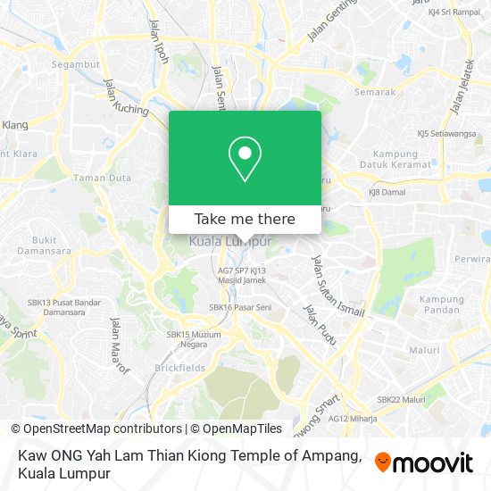 Peta Kaw ONG Yah Lam Thian Kiong Temple of Ampang