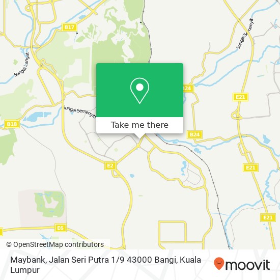 Peta Maybank, Jalan Seri Putra 1 / 9 43000 Bangi