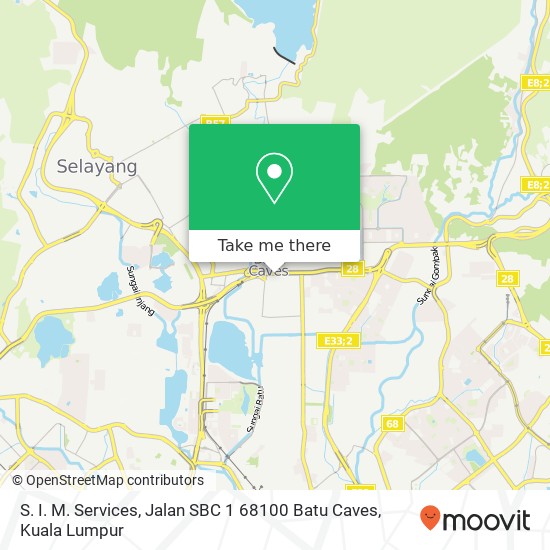 Peta S. I. M. Services, Jalan SBC 1 68100 Batu Caves