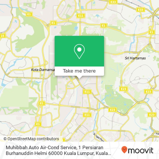 Peta Muhibbah Auto Air-Cond Service, 1 Persiaran Burhanuddin Helmi 60000 Kuala Lumpur