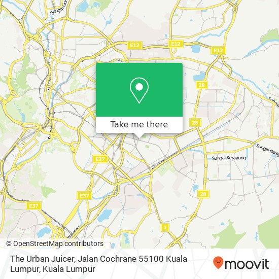 Peta The Urban Juicer, Jalan Cochrane 55100 Kuala Lumpur