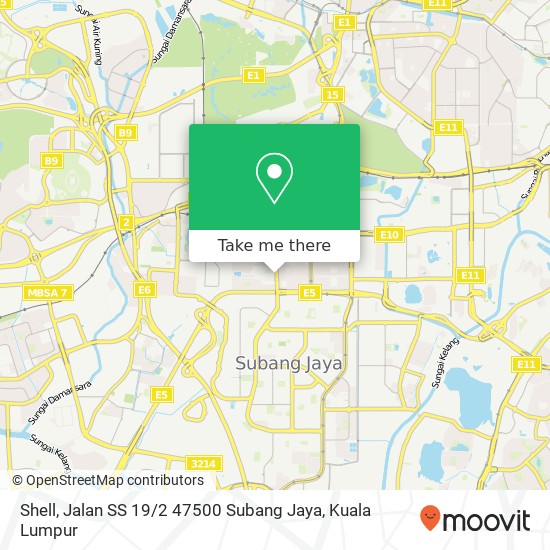 Shell, Jalan SS 19 / 2 47500 Subang Jaya map