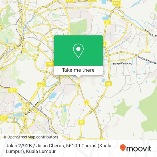 Peta Jalan 2 / 92B / Jalan Cheras, 56100 Cheras (Kuala Lumpur)
