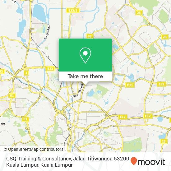 Peta CSQ Training & Consultancy, Jalan Titiwangsa 53200 Kuala Lumpur