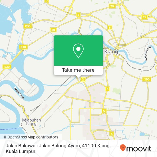Peta Jalan Bakawali Jalan Balong Ayam, 41100 Klang