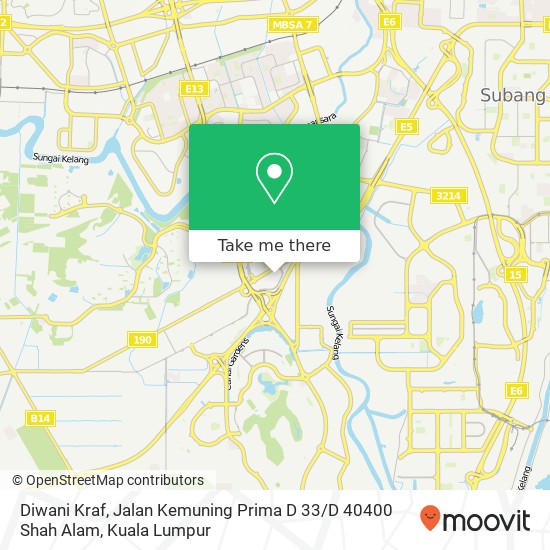 Diwani Kraf, Jalan Kemuning Prima D 33 / D 40400 Shah Alam map