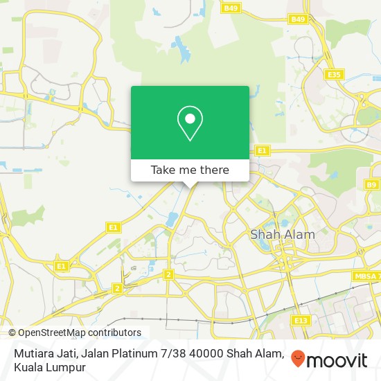 Mutiara Jati, Jalan Platinum 7 / 38 40000 Shah Alam map