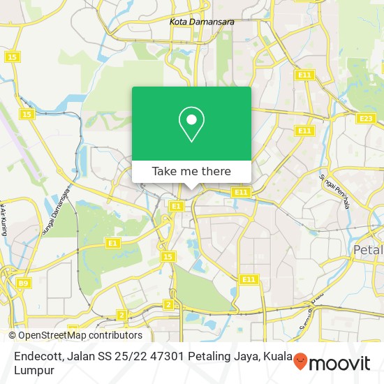 Endecott, Jalan SS 25 / 22 47301 Petaling Jaya map