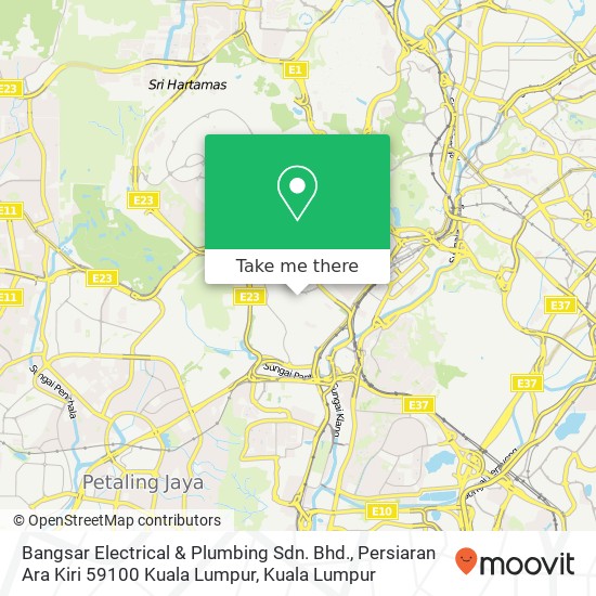 Peta Bangsar Electrical & Plumbing Sdn. Bhd., Persiaran Ara Kiri 59100 Kuala Lumpur