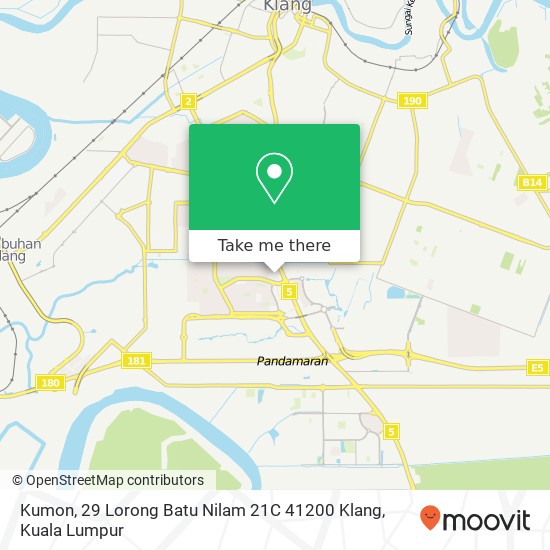 Peta Kumon, 29 Lorong Batu Nilam 21C 41200 Klang