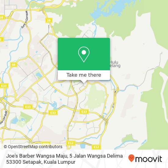 Joe's Barber Wangsa Maju, 5 Jalan Wangsa Delima 53300 Setapak map