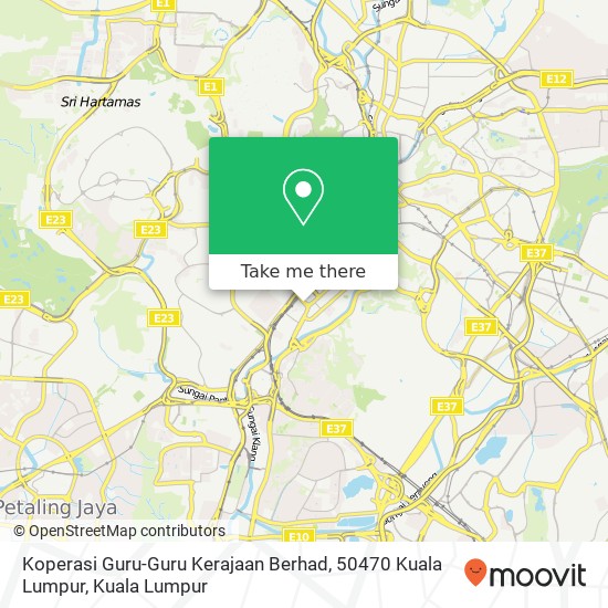 Peta Koperasi Guru-Guru Kerajaan Berhad, 50470 Kuala Lumpur
