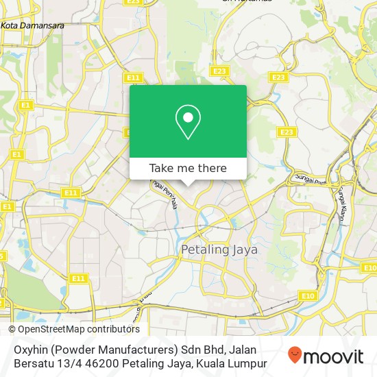 Oxyhin (Powder Manufacturers) Sdn Bhd, Jalan Bersatu 13 / 4 46200 Petaling Jaya map