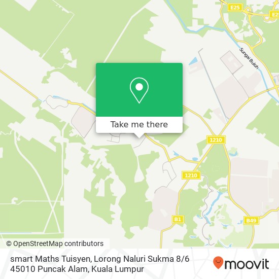 Peta smart Maths Tuisyen, Lorong Naluri Sukma 8 / 6 45010 Puncak Alam