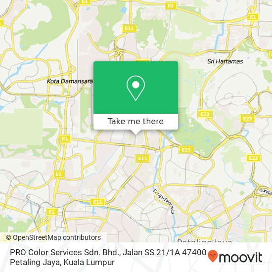 PRO Color Services Sdn. Bhd., Jalan SS 21 / 1A 47400 Petaling Jaya map