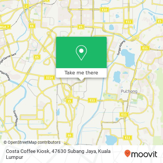 Peta Costa Coffee Kiosk, 47630 Subang Jaya