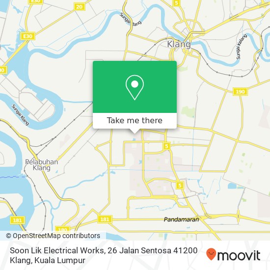 Peta Soon Lik Electrical Works, 26 Jalan Sentosa 41200 Klang