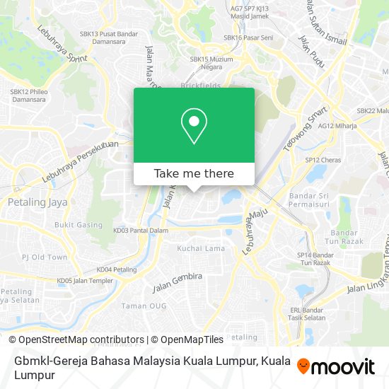 Gbmkl-Gereja Bahasa Malaysia Kuala Lumpur map