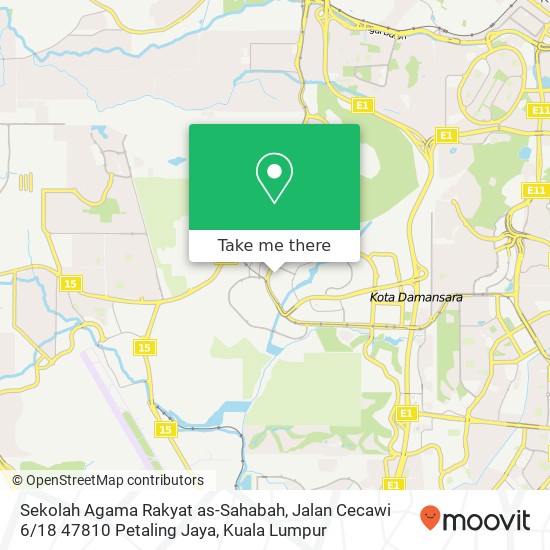 Sekolah Agama Rakyat as-Sahabah, Jalan Cecawi 6 / 18 47810 Petaling Jaya map