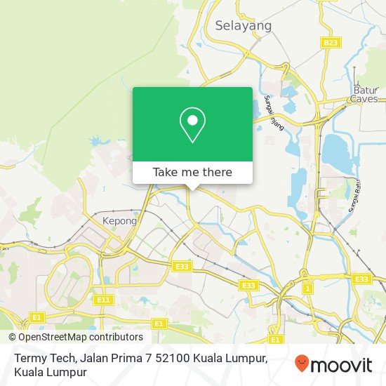 Peta Termy Tech, Jalan Prima 7 52100 Kuala Lumpur