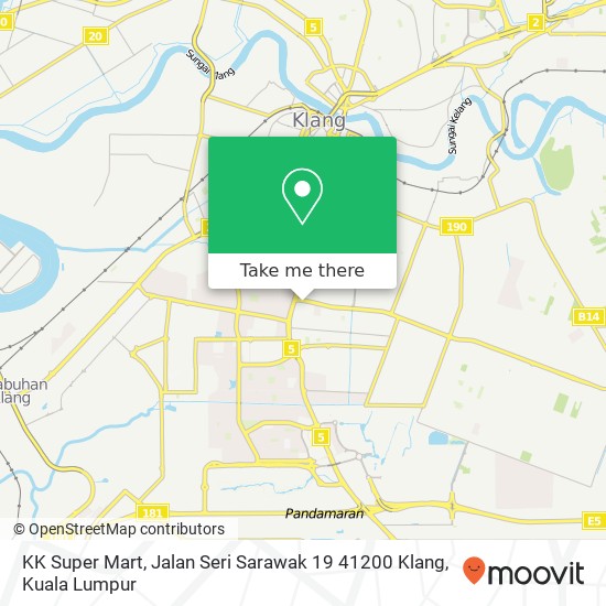 Peta KK Super Mart, Jalan Seri Sarawak 19 41200 Klang