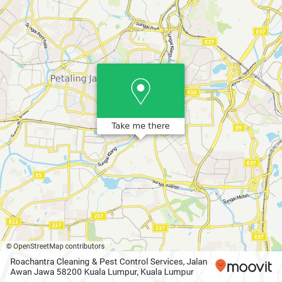 Peta Roachantra Cleaning & Pest Control Services, Jalan Awan Jawa 58200 Kuala Lumpur