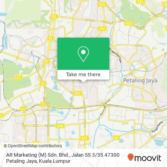 Peta AR Marketing (M) Sdn. Bhd., Jalan SS 3 / 35 47300 Petaling Jaya