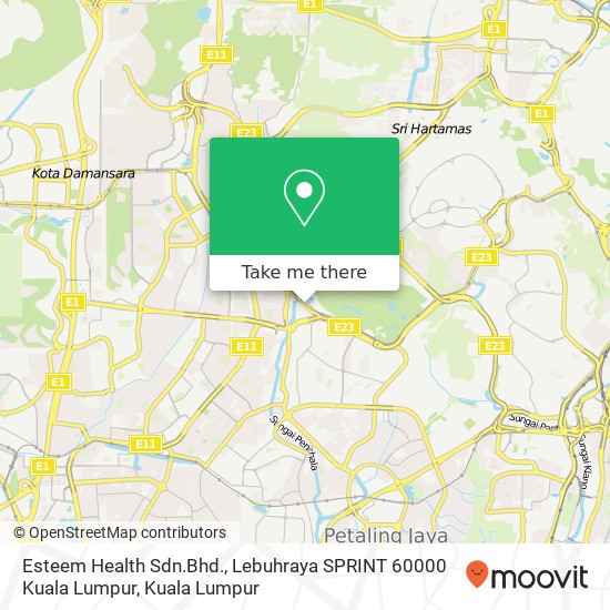 Peta Esteem Health Sdn.Bhd., Lebuhraya SPRINT 60000 Kuala Lumpur