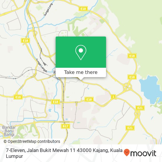 Peta 7-Eleven, Jalan Bukit Mewah 11 43000 Kajang
