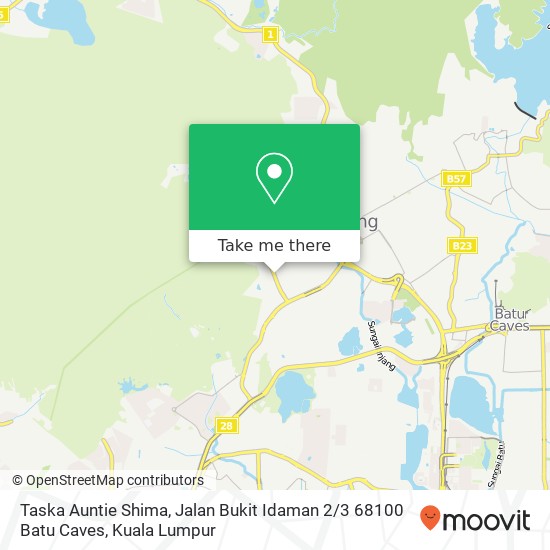 Peta Taska Auntie Shima, Jalan Bukit Idaman 2 / 3 68100 Batu Caves