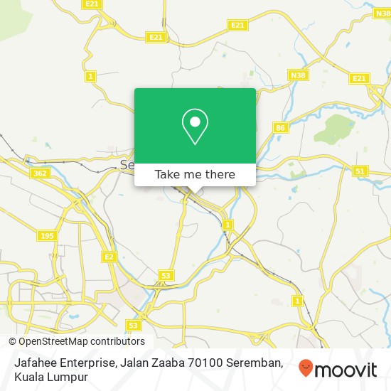 Peta Jafahee Enterprise, Jalan Zaaba 70100 Seremban