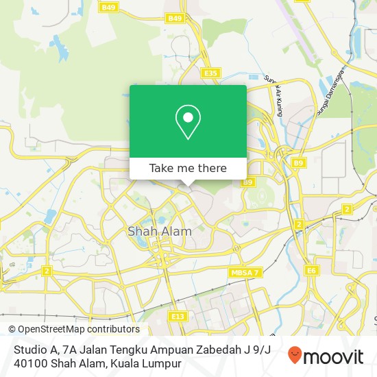 Studio A, 7A Jalan Tengku Ampuan Zabedah J 9 / J 40100 Shah Alam map