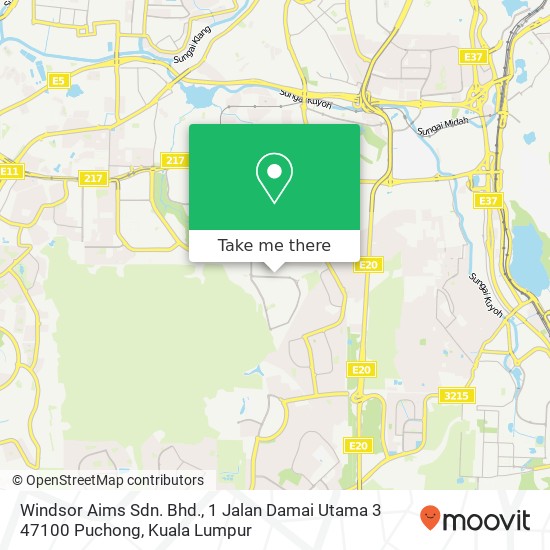 Windsor Aims Sdn. Bhd., 1 Jalan Damai Utama 3 47100 Puchong map