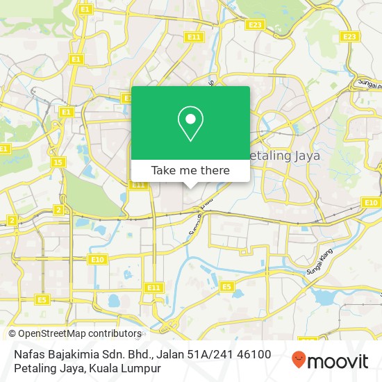 Nafas Bajakimia Sdn. Bhd., Jalan 51A / 241 46100 Petaling Jaya map