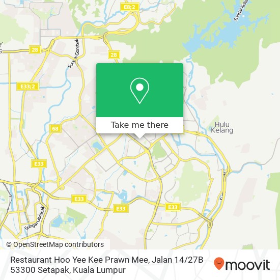 Restaurant Hoo Yee Kee Prawn Mee, Jalan 14 / 27B 53300 Setapak map