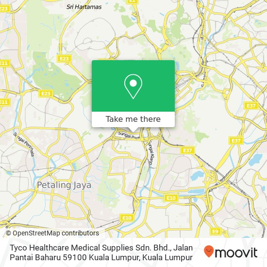 Peta Tyco Healthcare Medical Supplies Sdn. Bhd., Jalan Pantai Baharu 59100 Kuala Lumpur