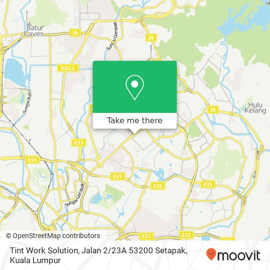 Tint Work Solution, Jalan 2 / 23A 53200 Setapak map