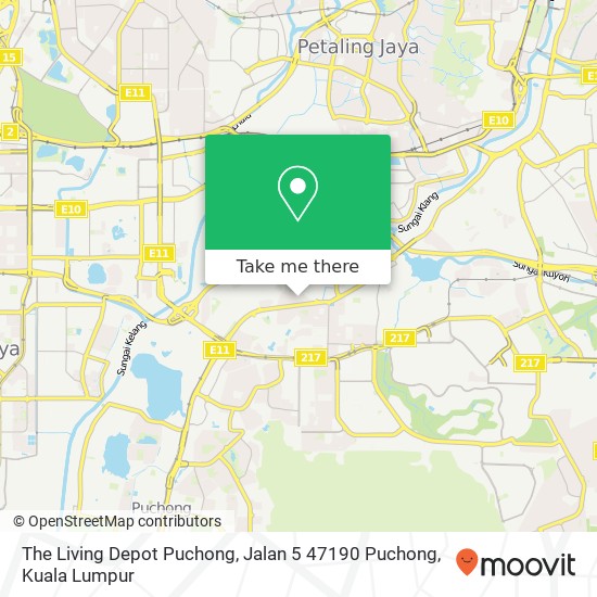 Peta The Living Depot Puchong, Jalan 5 47190 Puchong