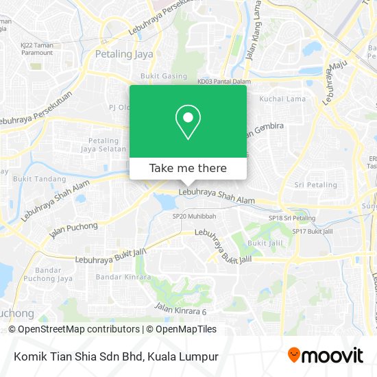 Komik Tian Shia Sdn Bhd map