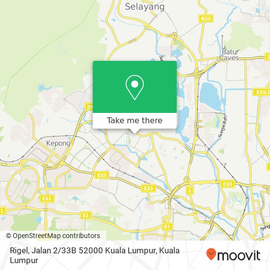 Rigel, Jalan 2 / 33B 52000 Kuala Lumpur map