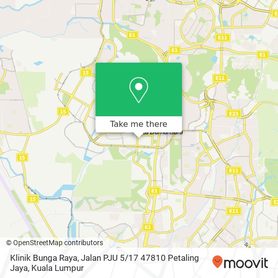 Peta Klinik Bunga Raya, Jalan PJU 5 / 17 47810 Petaling Jaya