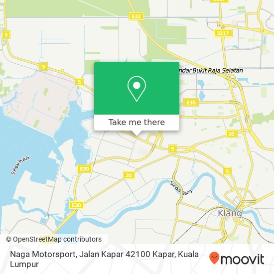 Peta Naga Motorsport, Jalan Kapar 42100 Kapar