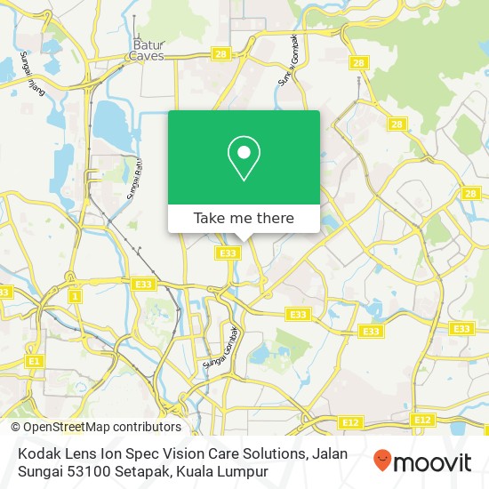 Kodak Lens Ion Spec Vision Care Solutions, Jalan Sungai 53100 Setapak map