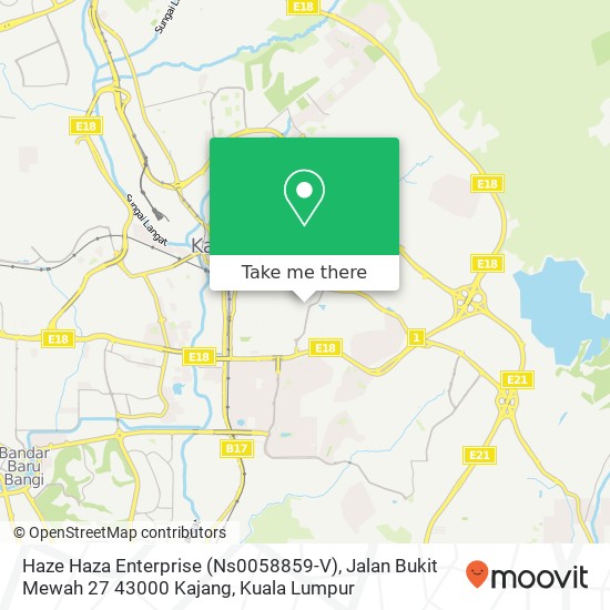 Peta Haze Haza Enterprise (Ns0058859-V), Jalan Bukit Mewah 27 43000 Kajang